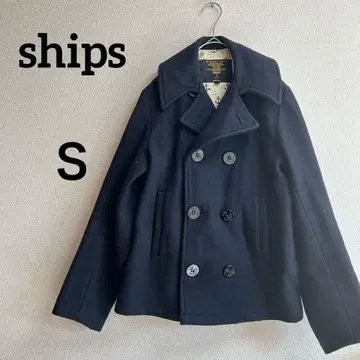 쉽스 [ S ] 피 코트 네이비 학교 안 포켓 가을 겨울