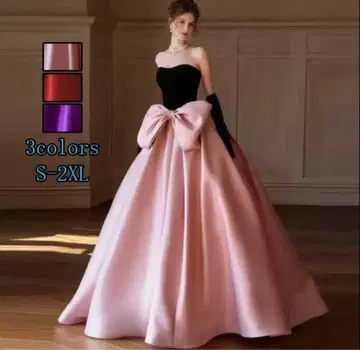 컬러 드레스 파티 드레스 핑크 웨딩 드레스 2차 모임 블랙