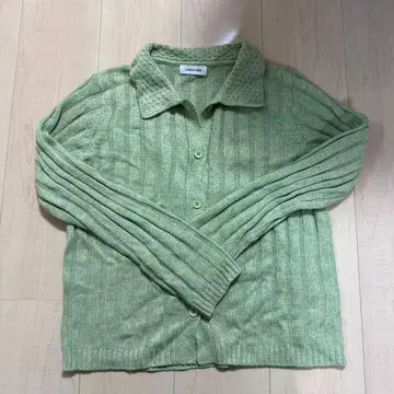 LAGUA GEM 리브 라이트 그린 가디건