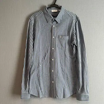 라코스테 파랑과 하양 스트라이프 긴팔 셔츠