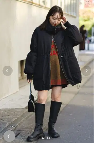 Kastane 캔디 슬리브 리버서블 코트 블랙