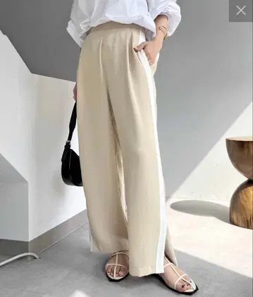 CAPRICIEUX LE MAGE 베이지 사이드 라인 슬랙스 36