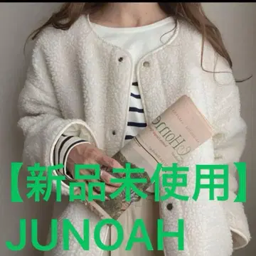 [ 미사용 새상품 ] JUNOAH 리버서블 퀼팅 보아 자켓 S 화이트