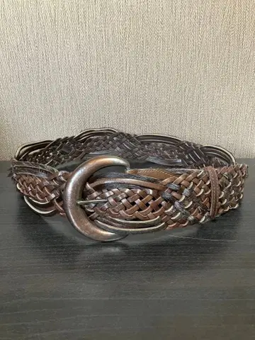 FRAGILE 브라운 웨빙 벨트