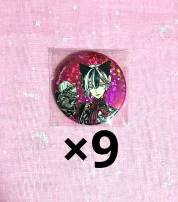 악마 집사와 검은 고양이 아쿠네코 난자타운 홀로그램 캔뱃지 벨리안 세트