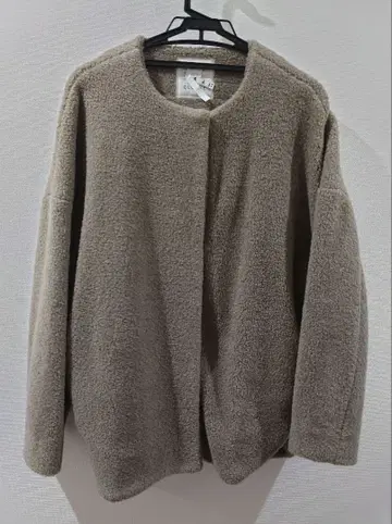 크로셰 노카라 보아 자켓 코트