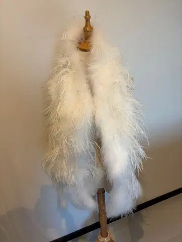 라메 믹스 페더 숄 머리 장식 세트