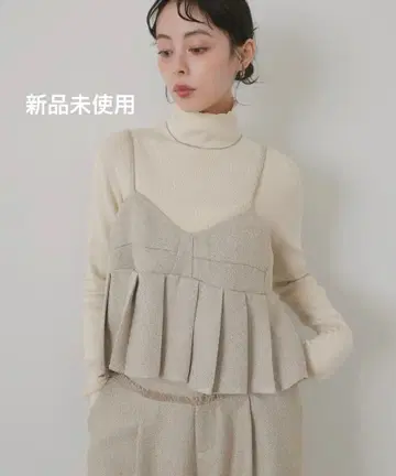 [ 주말 한정 가격 ] LIAN 트위드 플리츠 뷔스티에 [ Ivory ]