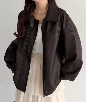 callautia 2way 칼라 PU 가죽 자켓 L