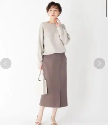 OPAQUE.CLIP 내로우 스커트 베이지 브라운