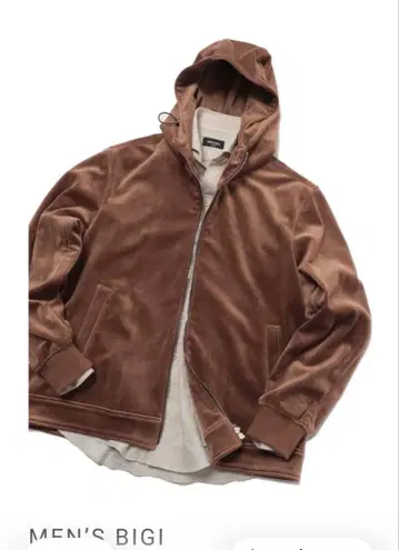 연말 가격 인하 MEN'S BIGI 헤링본 벨로아 블루종 카멜 03