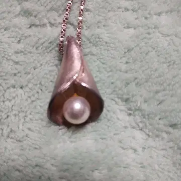 실버 펜던트 펄 장식 목걸이