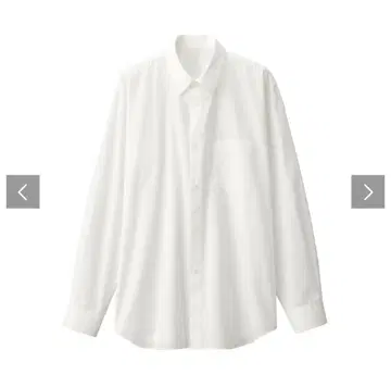 화이트 긴팔 셔츠 포켓 부착