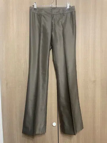 [ 미사용 새상품 ] 블랙 바이 마우지 브라운 실크 새틴 팬츠 0