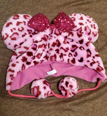 디즈니 팬캡 미니 레오파드 무늬 레오파드 핑크
