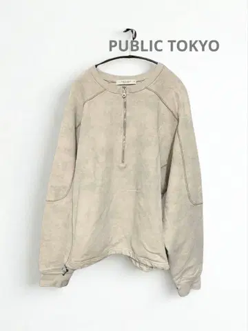 PUBLIC TOKYO 하프 지퍼 페이드 맨투맨
