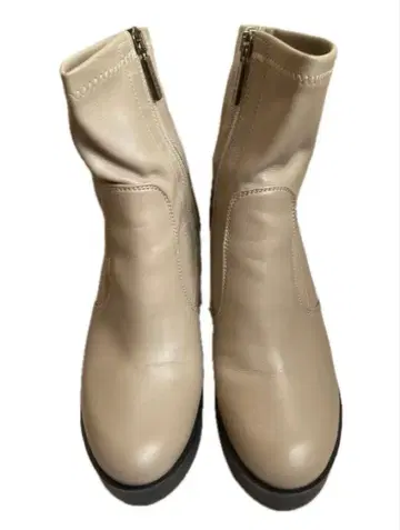 lorenzo mari 베이지 하이힐 지퍼 부츠