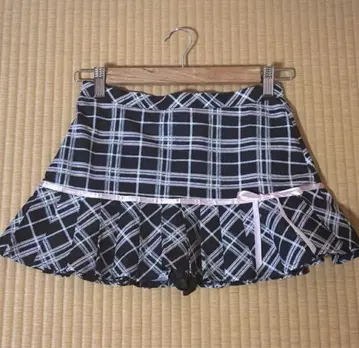 palesop 체크 리본 미니 스커트