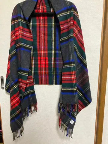 캐시미어 100% 존스턴즈 대형 스톨 차콜 그레이 스튜어트