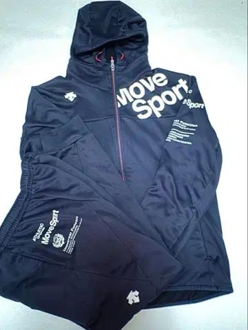 Move Sport 데상트 저리 셋업 후드티 네이비
