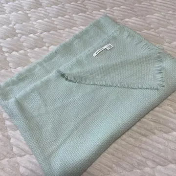 아소스 메레 캐시미어 바스켓 프린지 스톨 민트 그린