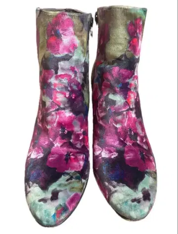 꽃무늬 지퍼 달린 숏부츠 rose bud