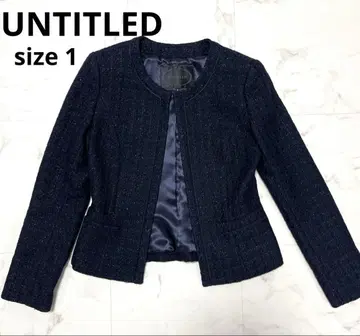 새상품급 언타이틀 UNTITLED 트위드 노카라 자켓