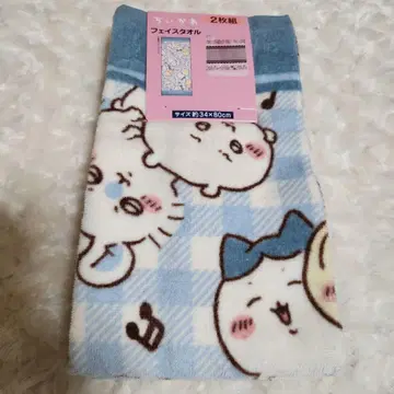 치이카와 페이스 타월 2장 세트 약 34 x 80cm