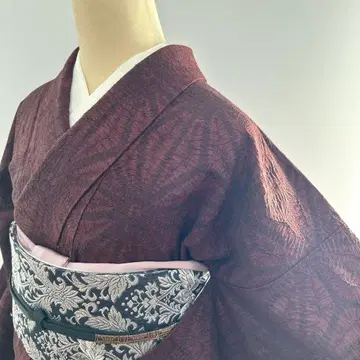 [컨디션 최상 레어] 코몬  시보리 이중 기모노 넓은 카라 마름모 무늬