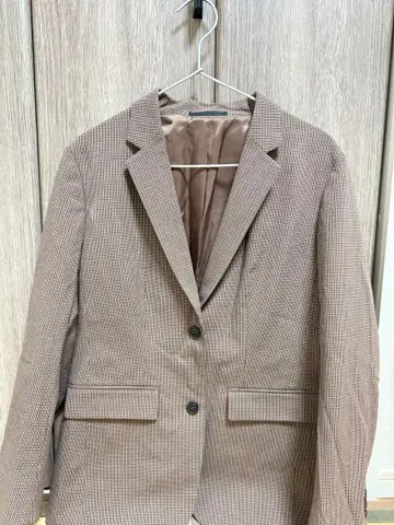 브라운 체크 테일러드 자켓