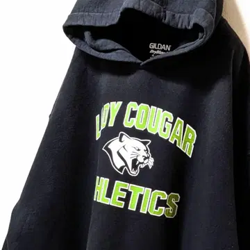 길단 레이디 쿠거 바로 애슬레틱스 후드 맨투맨 블랙 XL 구제 의류