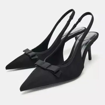 ZARA 리본 포함 패브릭 힐
