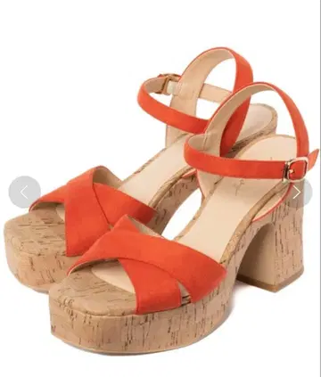 [ REZOY ] 스웨이드 크로스 스트랩 코르크 샌들