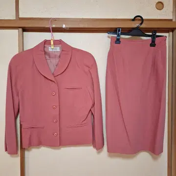 쇼와 레트로 TRANS WORK 핑크 셋업 수트 9AR