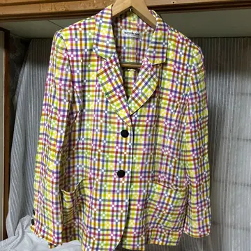 MADAME SAKI 체크 무늬 테일러드 자켓