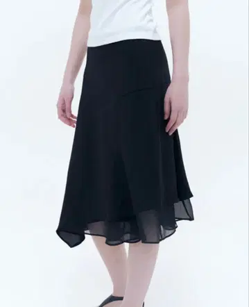 MISEKI SOUL Organza layered midi skirt