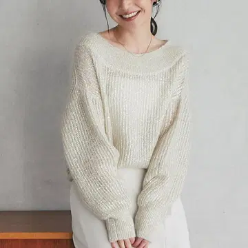 La boutique BonBon 키드 모헤어 라메 크롭 니트