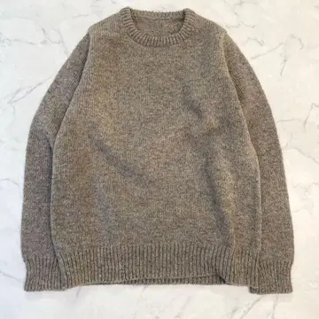 고쉬 울 100% 두꺼운 원단 크루넥 니트 베이지 2