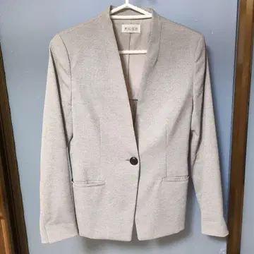 PLST 워셔블 린넨 브랜드 칼라리스 자켓 그레이 M 사이즈