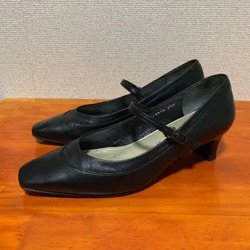 워터 마사지 히미코 23.5cm 블랙 스트랩 펌프스