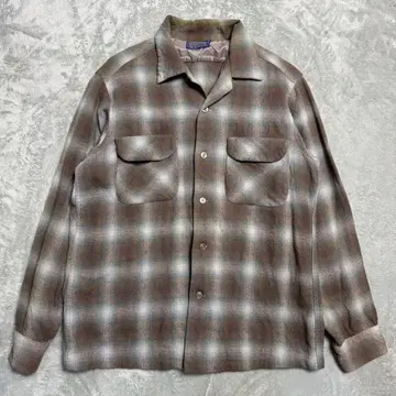 최고급 배색 50s pendleton 옴브레 체크 보드 셔츠 울