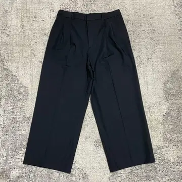 유니클로 턱 와이드 팬츠 (투 턱) XL 블랙
