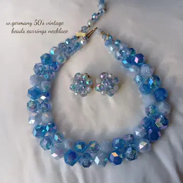 w.germany 50's 빈티지 비즈 귀찌 목걸이