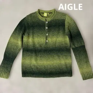 AIGLE 그라데이션 그린 니트 스웨터