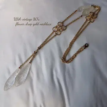 USA vintage 80's 플라워 드롭 골드 목걸이
