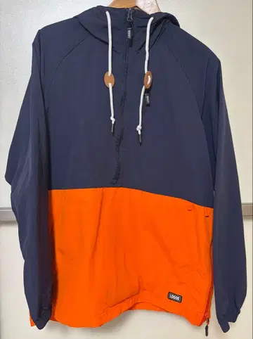[ 새상품 미사용 ] LOGOS 후드 부착 나일론 자켓 M 네이비/오렌지
