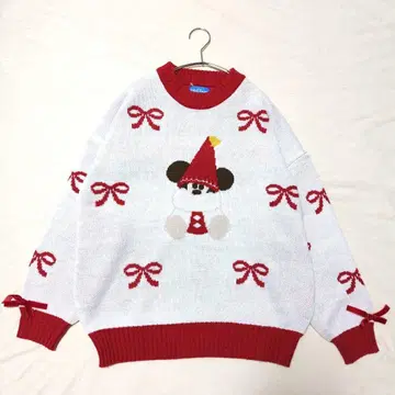 디즈니 크리스마스 2025 릴린린 스웨터 니트 리본