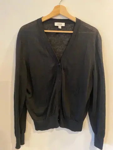 COS 블랙 린넨 가디건 XS