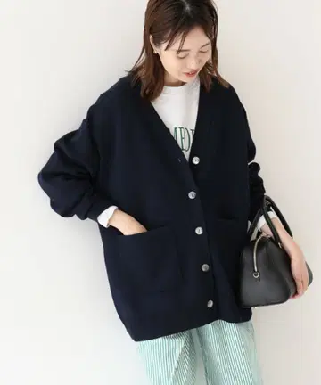 SLOBE IENA* 스무스 V넥 가디건