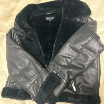 블랙 퍼 자켓 L